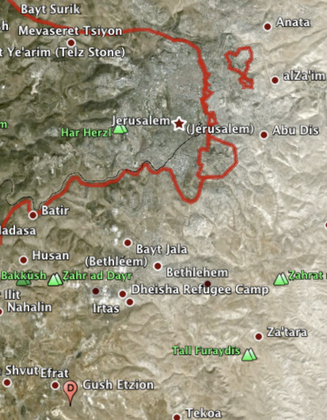 À 15 min. au sud de Jérusalem, le Gush Etzion. À 15 min. au sud de Jérusalem, le Gush Etzion.